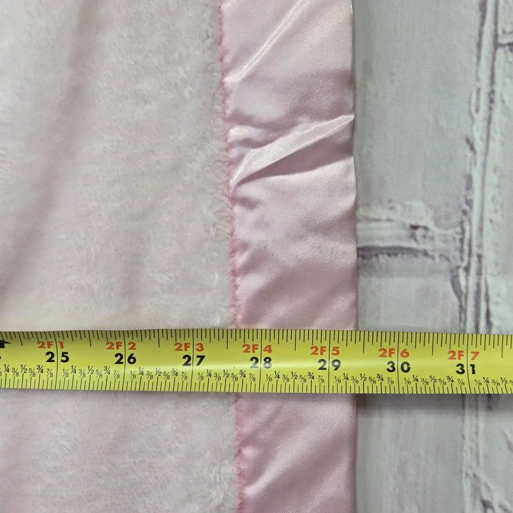 Terrytown BMW Baby Blanket Pink Plush Fleece Satin Trim Embroidered Logo 30x40